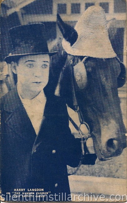 Arcade card with Harry Langdon in THE HANSOM CABMAN (1924)