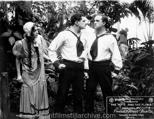 Adele Rey (Ray), Stuart Baird and Bradley Barker in THE MOTH AND THE FLAME (1915)