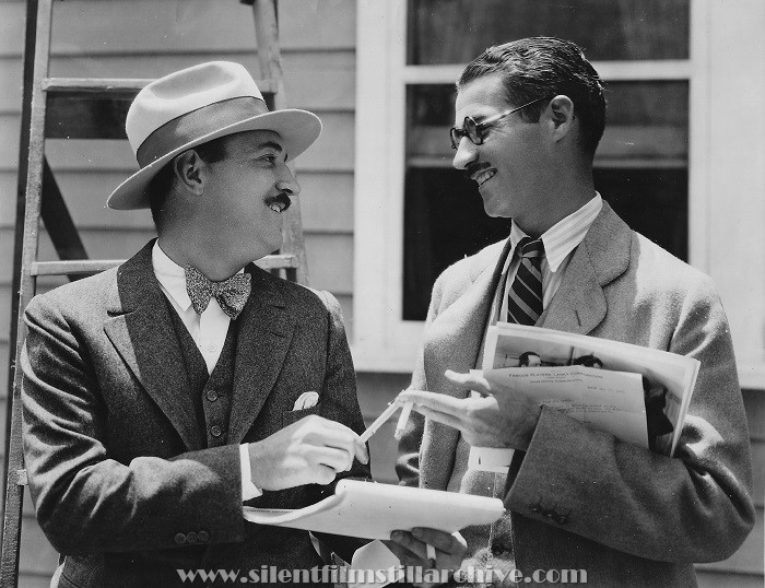 comedian Raymond Griffith and director Frank Tuttle on the Paramount lot