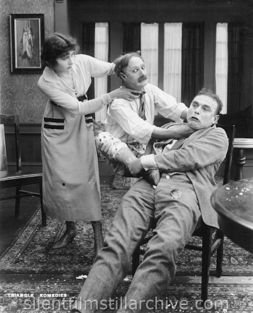 Vivian Edwards, Ben Turpin and Alfred Gronell in SOLE MATES (1917)