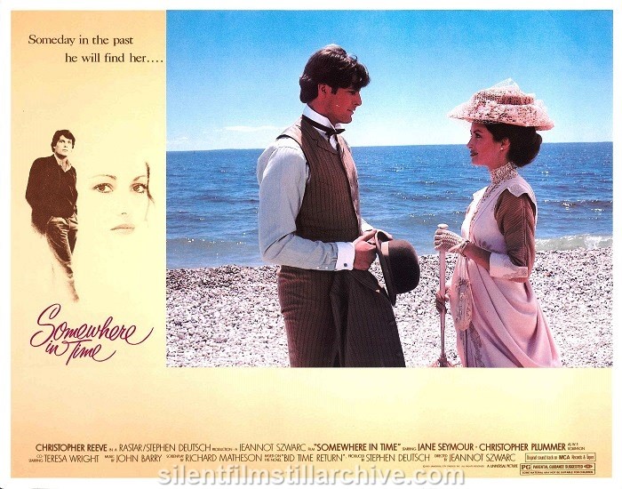 Lobby card with Christopher Reeve and Jane Seymour in SOMEWHERE IN TIME (1980)