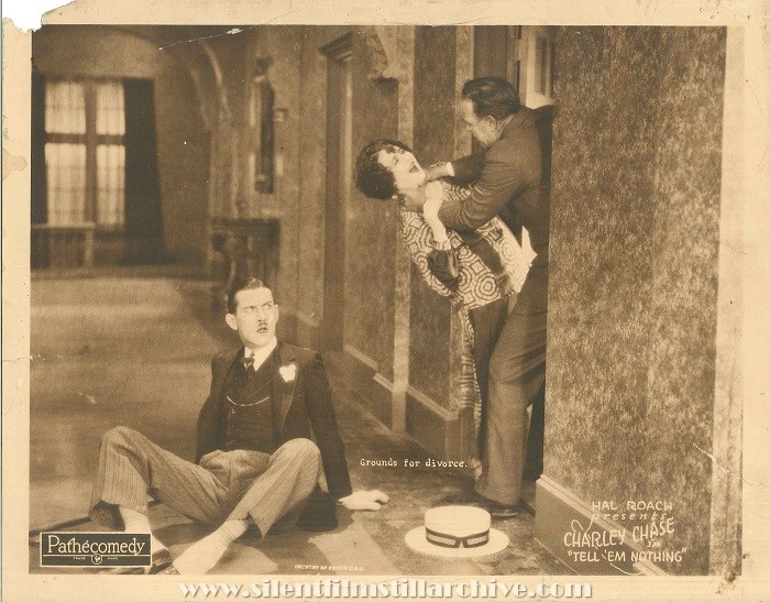 Charley Chase, Gertrude Astor, and Harvey Clark in TELL 'EM NOTHING (1926)