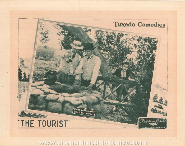 Lobby card for THE TOURIST (1925) with Glen Cavender, George Davis, and Johnny Arthur