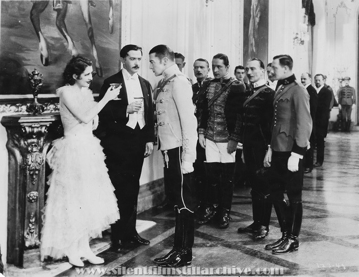 Billie Dove, Nicholas Soussnin, Clive Brook in THE YELLOW LILY (1928)