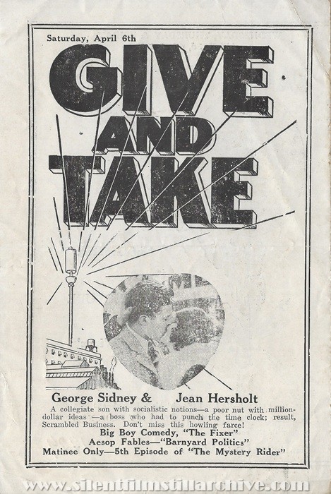 Baltimore, Maryland, Waverly Theatre program for April 1, 1929