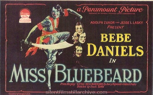 MISS BLUEBEARD (1925) postcard