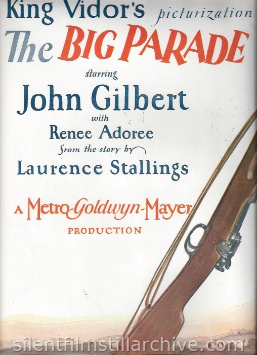 Program for THE BIG PARADE (1925) 