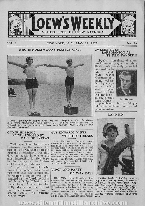 Brooklyn, New York, Loew's Metropolitan Theatre program for May 23rd, 1927
