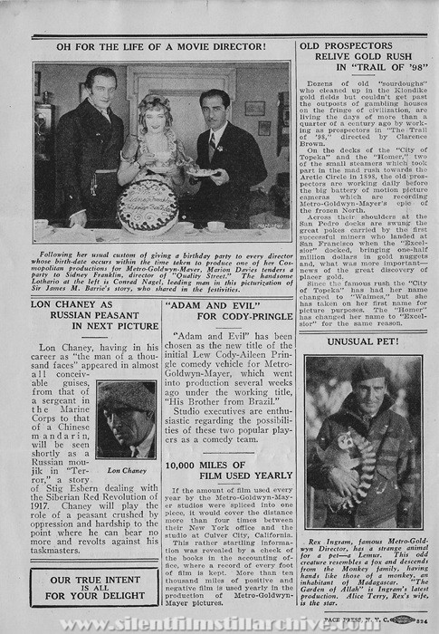 Brooklyn, New York, Loew's Metropolitan Theatre program for May 23rd, 1927