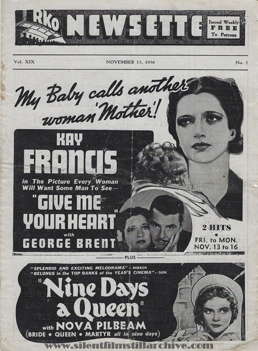 Tilyou Theatre, Theater program, November 13, 1936