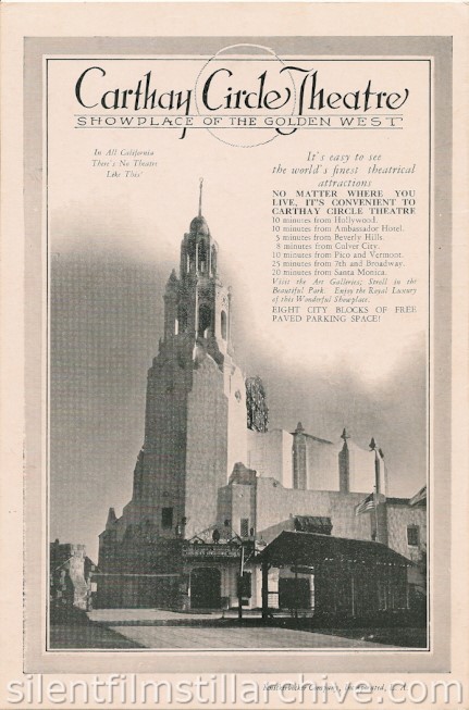 Carthay Circle Theatre, Los Angeles, California, program for MOTHER KNOWS BEST (1928) 