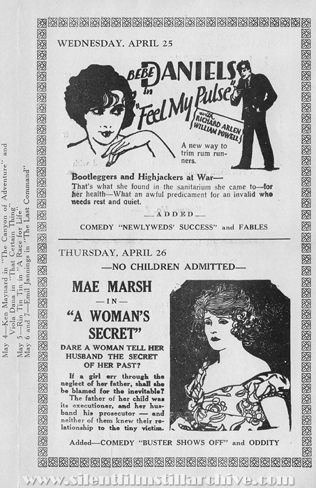 Plaisance Theatre program, April 22, 1928, Chicago, Illinois