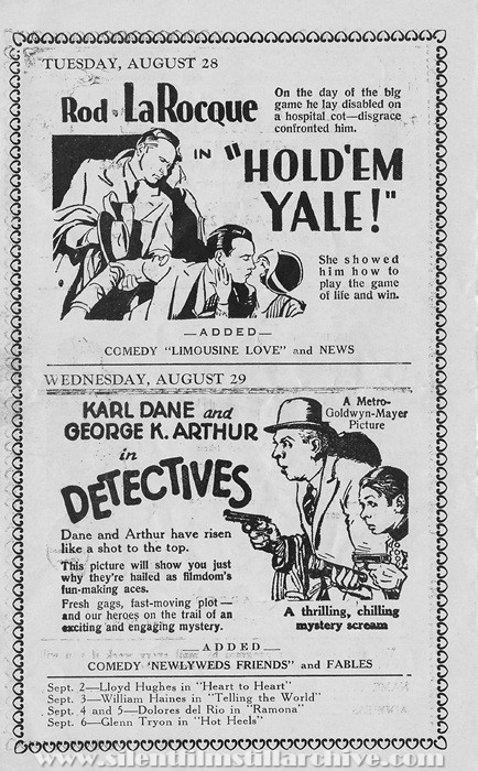 Plaisance Theatre program, August 26, 1928, Chicago, Illinois