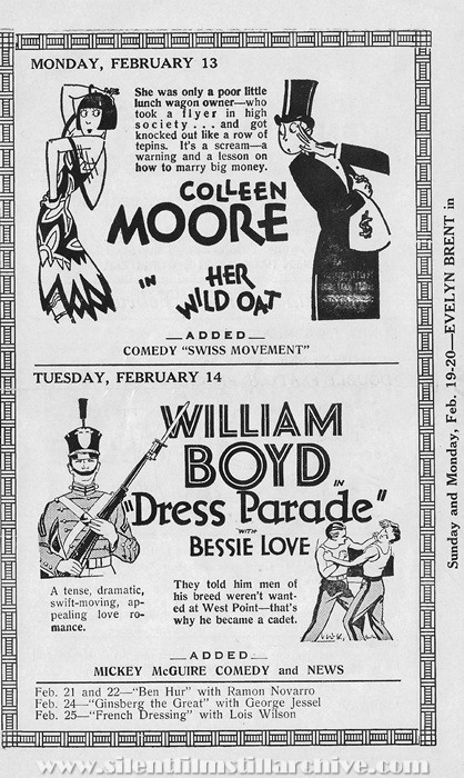 Plaisance Theatre program, February 12, 1928, Chicago, Illinois