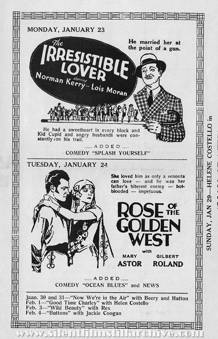 Plaisance Theatre program, January 22, 1928, Chicago, Illinois