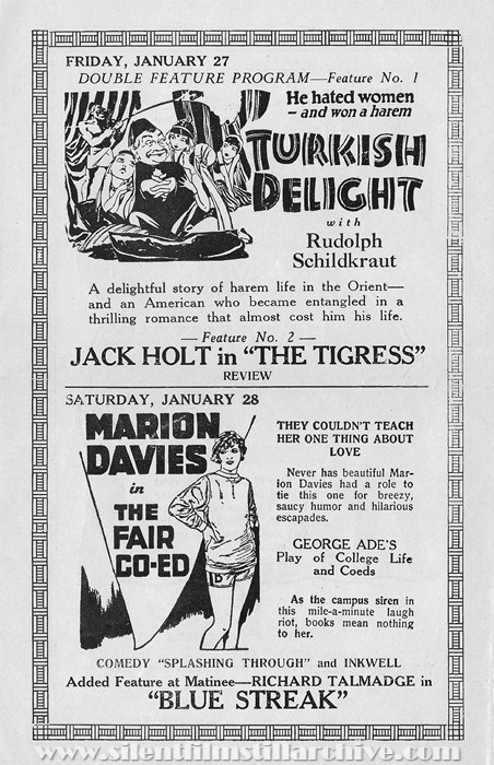 Plaisance Theatre program, January 22, 1928, Chicago, Illinois