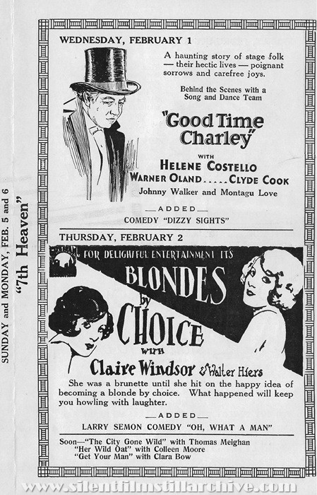 Plaisance Theatre program, January 29, 1928, Chicago, Illinois