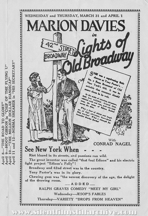 Plaisance Theatre program, March 25, 1926, Chicago, Illinois