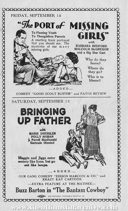 Plaisance Theatre program, September 9, 1928, Chicago, Illinois