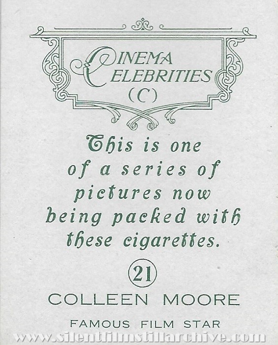 British American Tobacco card featuring Colleen Moore