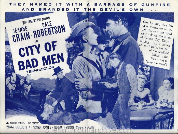 Herald for CITY OF BAD MEN (1953) with Jeanne Crain and Dale Robertson