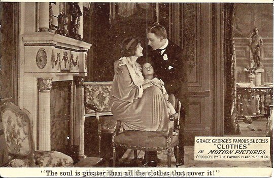 Postcard for CLOTHES (1914) with Charlotte Ives and House Peters.