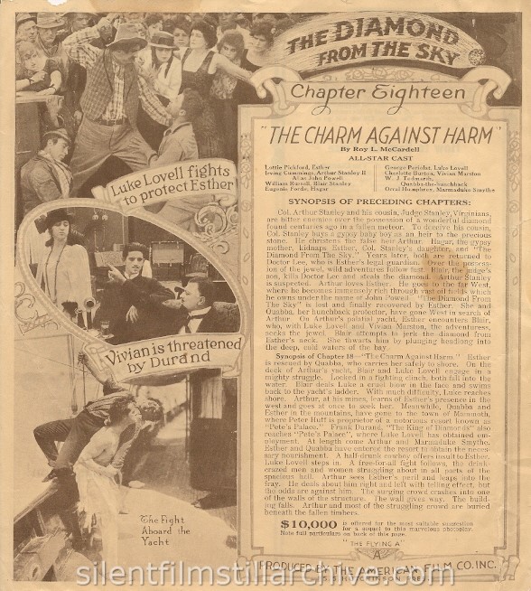 THE DIAMOND FROM THE SKY (1915) herald with Irving Cummings and Lottie Pickford