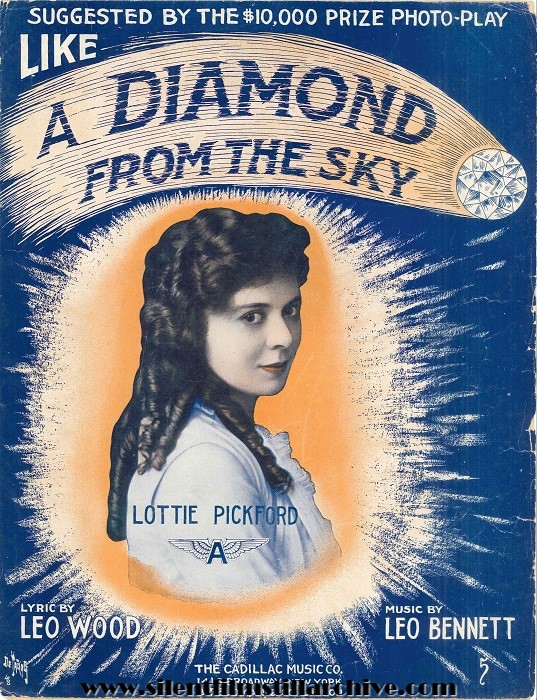 Lottie Pickford in THE DIAMOND IN THE SKY (1915) sheet music