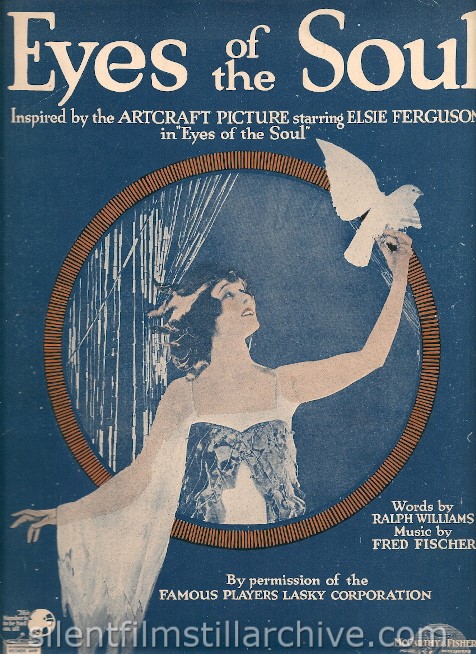 Elsie Ferguson EYES OF THE SOUL (1919) sheet music