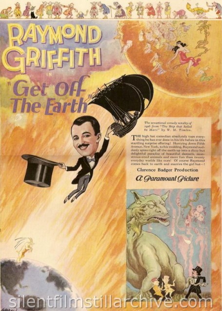 Advertisement for GET OFF THE EARTH with Raymond Griffith