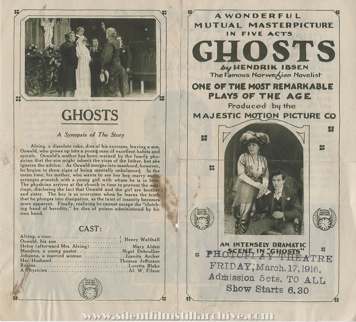 Advertising herald for GHOSTS (1915)