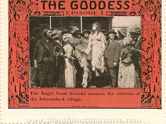 Collector stamp for THE GODDESS (1915) serial with Anita Stewart