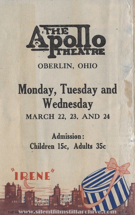 Herald for IRENE (1926) with Colleen Moore and Lloyd Hughes