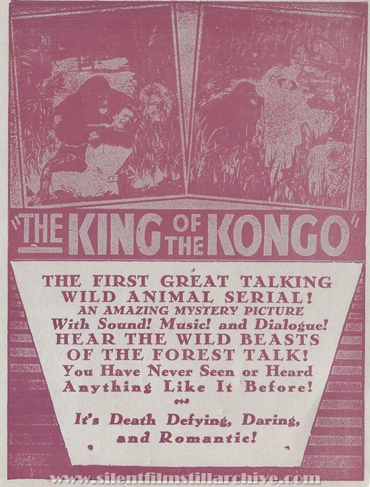 Herald for KING OF THE KONGO (1929) with Jacqueline Logan, Walter Miller, and Boris Karloff