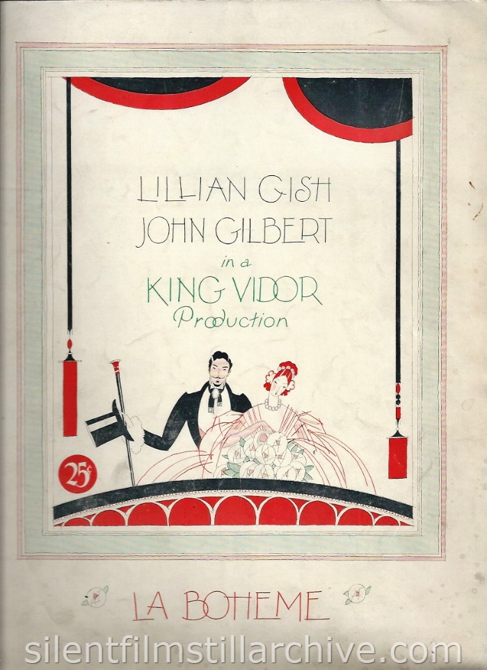 LA BOHEME (1926) Theater program with Lillian Gish and John Gilbert