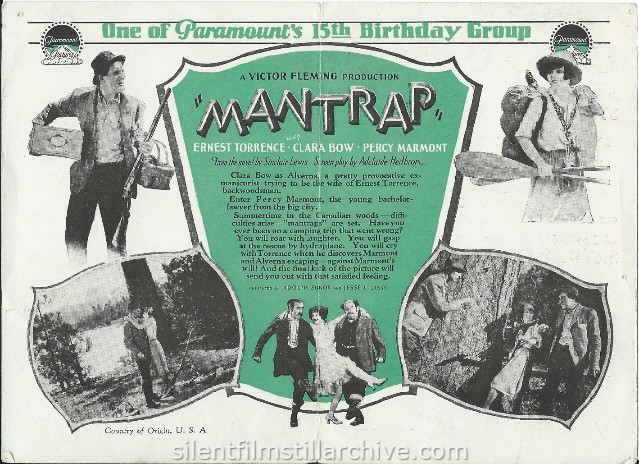 Advertising herald for Clara Bow in MANTRAP (1926)
