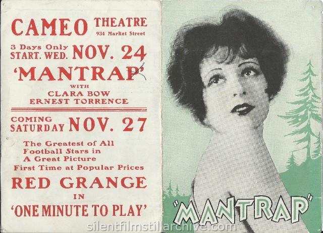 Advertising herald for Clara Bow in MANTRAP (1926)