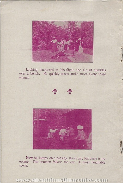Sales flyer for MEET ME AT THE FOUNTAIN (1904) from Lubin
