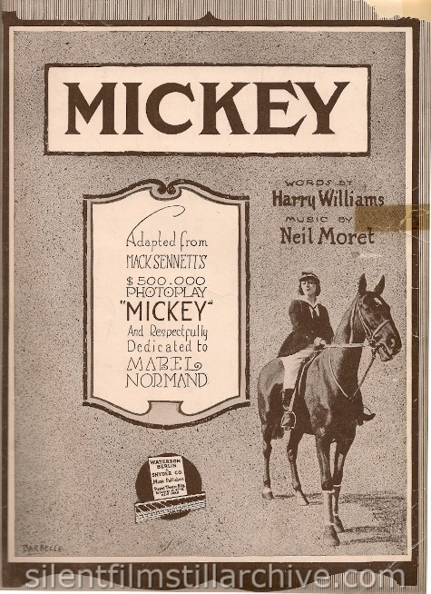 Mabel Normand MICKEY (1918) sheet music