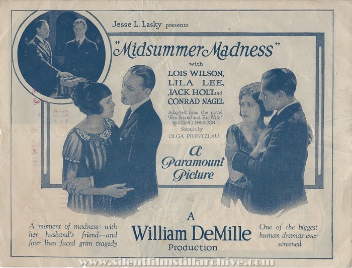 Herald for MIDSUMMER MADNESS (1921) with Jack Holt, Lois Wilson, Conrad Nagel, and Lila Lee