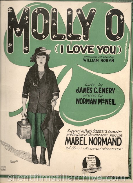 Mabel Normand MOLLY O sheet music 