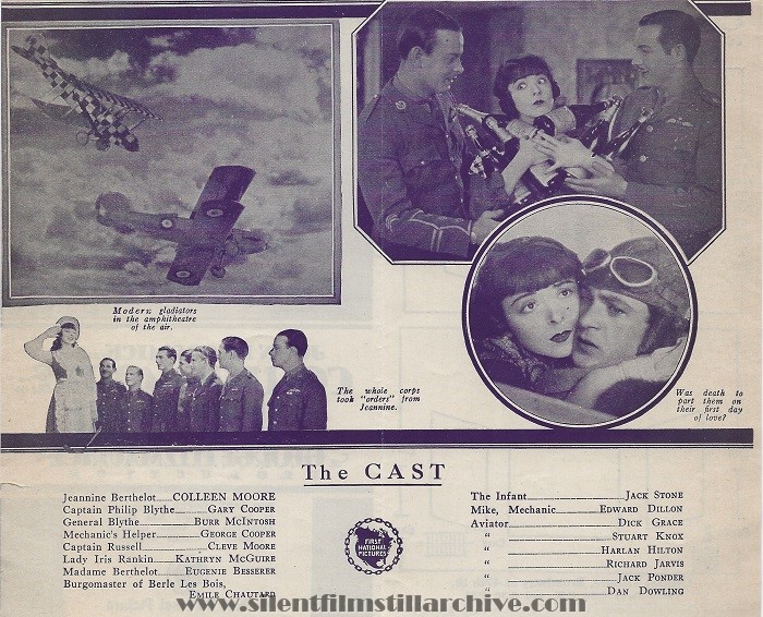 Advertising herald for LILAC TIME (1927) with Colleen Moore and Gary Cooper, playing at the Central Theatre in New York