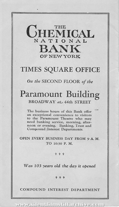 Theater program from the Paramount Theatre in New York City, New York for the week beginning June 25, 1927