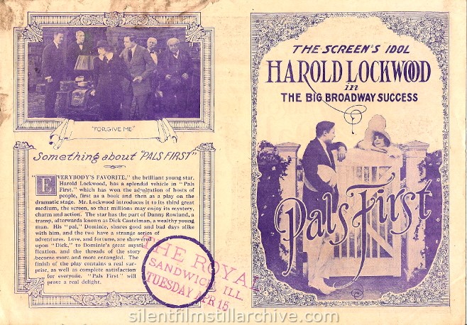 PALS FIRST (1918) movie herald