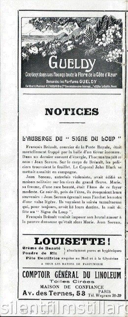 Lutetia Cinéma, Paris, France program for the week of June 14, 1918