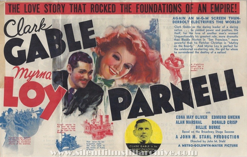 Herald for PARNELL (1937) with Clark Gable and Myrna Loy