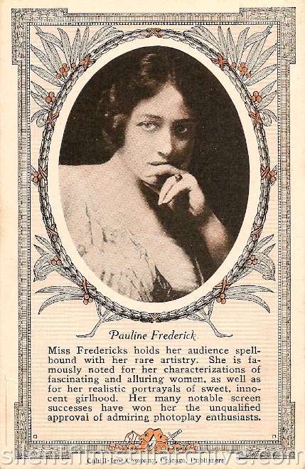 Pauline Frederick theater advertisement card