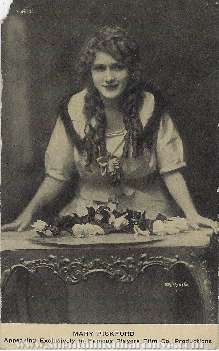 Plaisir Theatre, Chicago, Illinois advertising postcard featuring Mary Pickford