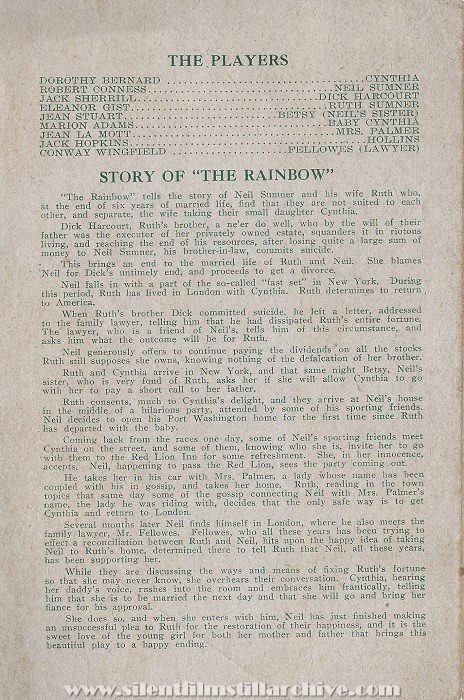 Herald for THE RAINBOW (1917) with Dorothy Bernard