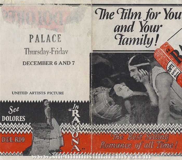 Advertising herald for RAMONA (1928) with Dolores del Rio and Warner Baxter